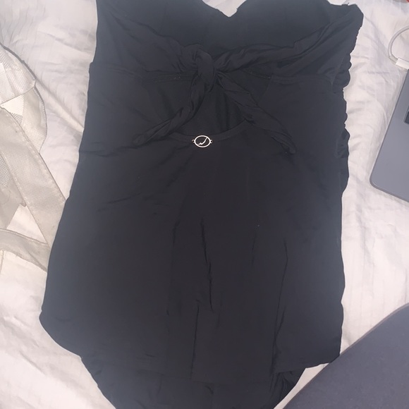 Backless strapless black one piece bathing suit - Picture 2 of 2